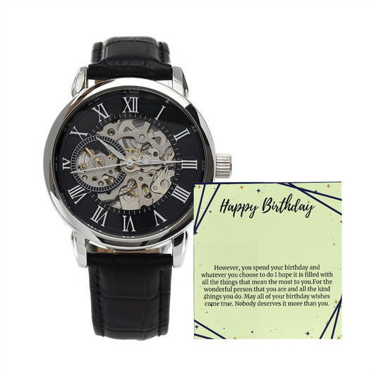 Happy Birthday Men's Openwork Watch