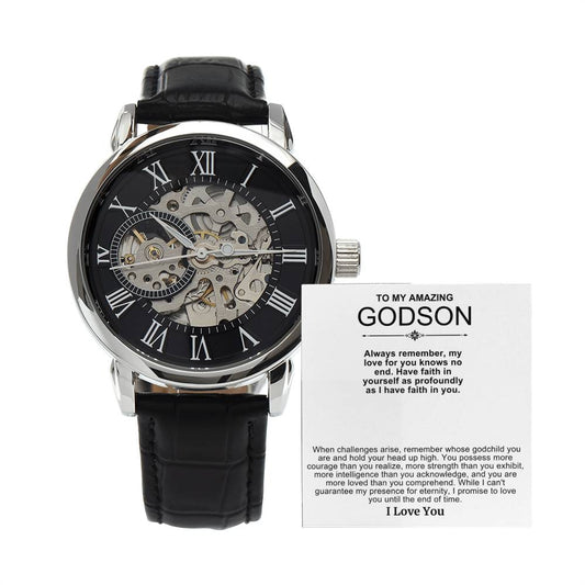 To Godson from God Parent Openwork Watch