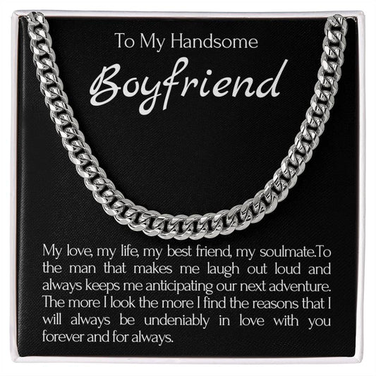 To My Handsome Boyfriend Cuban Link Necklace