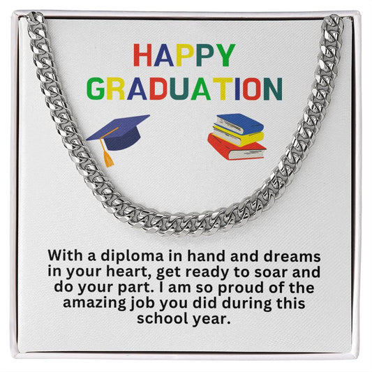 Happy Graduation Cuban Link Necklace