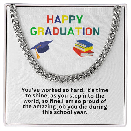 Happy Graduation Cuban Link Necklace