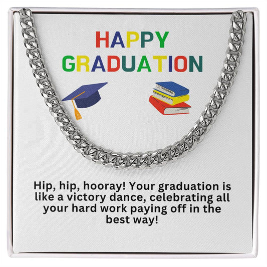 Happy Graduation Cuban Link Necklace