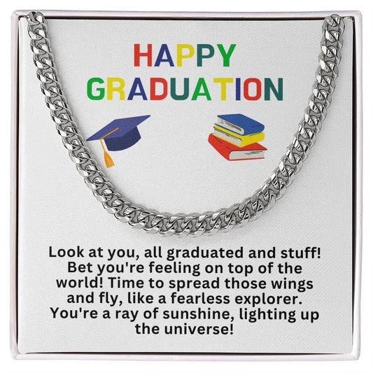 Happy Graduation Cuban Link Necklace