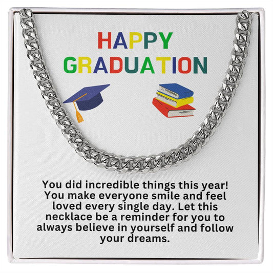 31 Happy Graduation Cuban Link Necklace