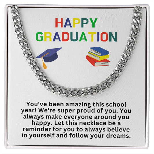 Happy Graduation Cuban Link Necklace