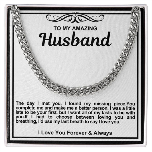 Husband Cuban Link Chain Necklace