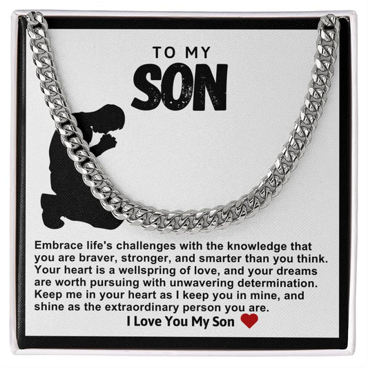 Son Cuban Chain Necklace-  Kneeling Prayer