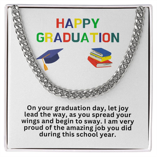 Happy Graduation Cuban Link Necklace