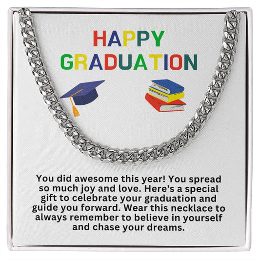 Happy Graduation Cuban Link Necklace