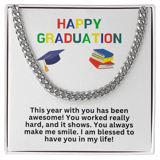 Happy Graduation Cuban Link Necklace