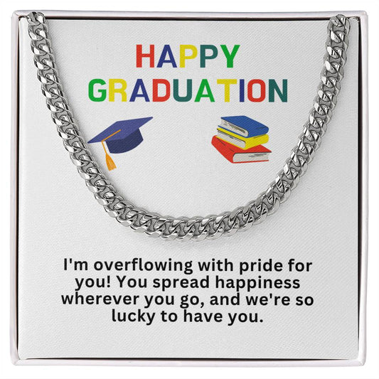 34 Happy Graduation Cuban Link Necklace