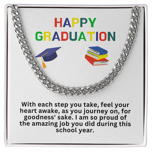 Happy Graduation Cuban Link Necklace