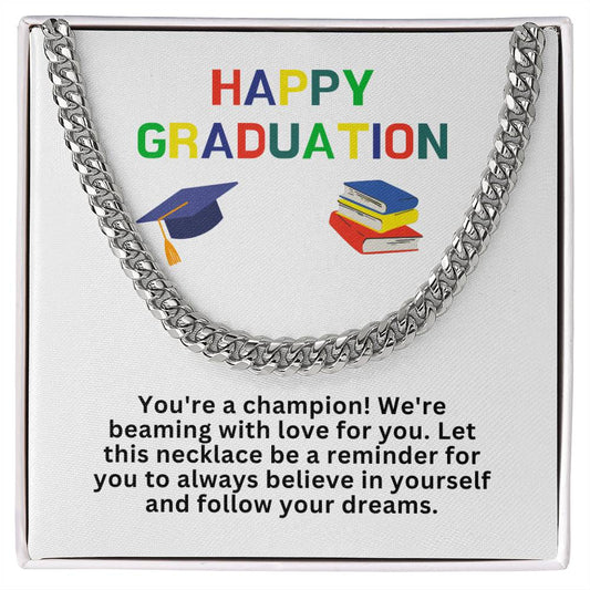 29 Happy Graduation Cuban Link Necklace