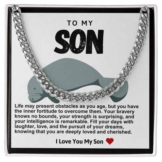 Son Cuban Chain Necklace- Manatee