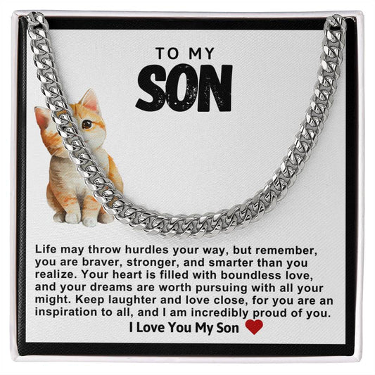 Son Cuban Chain Necklace- Kitten