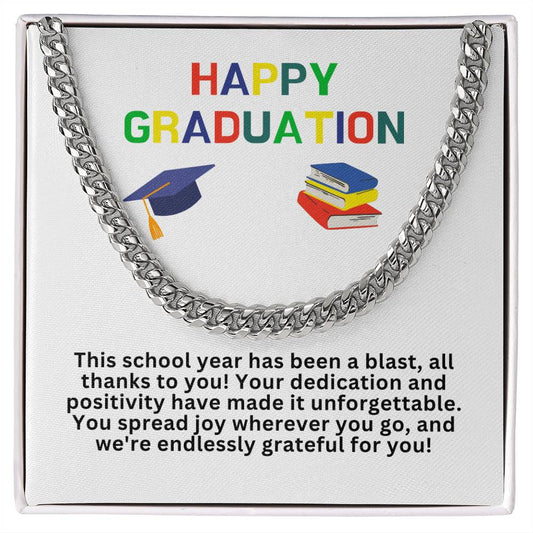 Happy Graduation Cuban Link Necklace