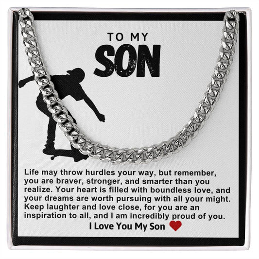 Son Cuban Chain Necklace- Skateboard