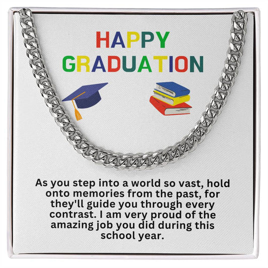 Happy Graduation Cuban Link Necklace