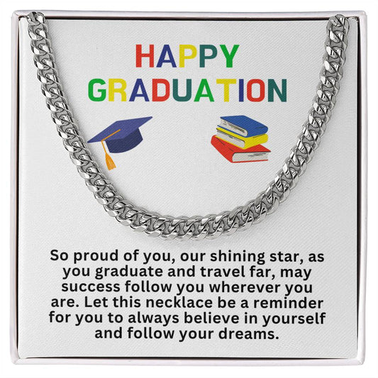 Happy Graduation Cuban Link Necklace