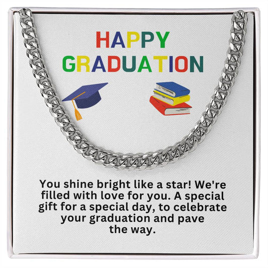 27 Happy Graduation Cuban Link Necklace