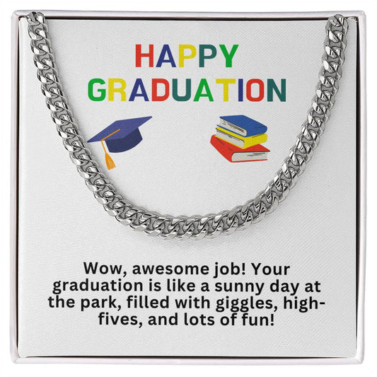 Happy Graduation Cuban Link Necklace