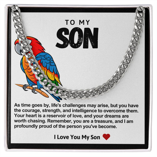 Son Cuban Chain Necklace- Parrot