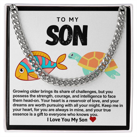 Son Cuban Chain Necklace- Fish