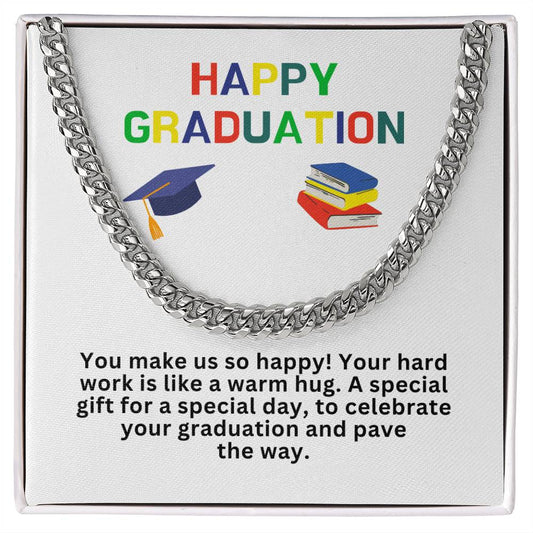 26 Happy Graduation Cuban Link Necklace