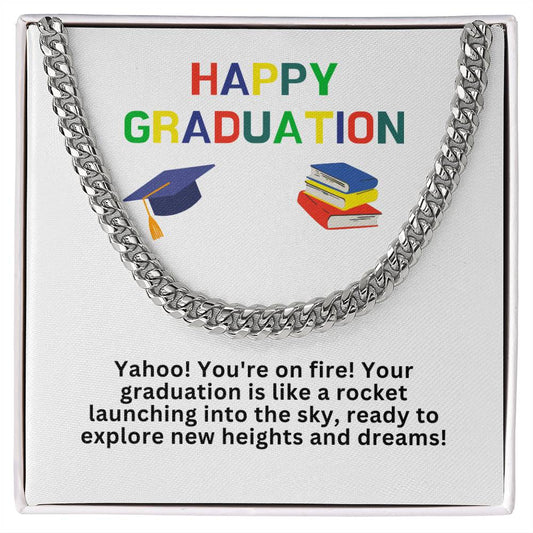 Happy Graduation Cuban Link Necklace