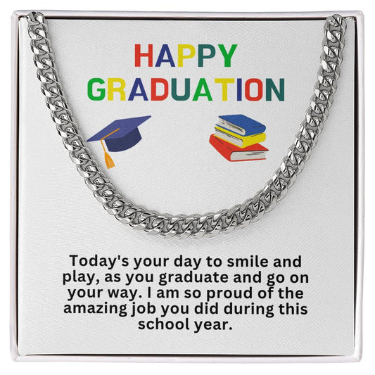 Happy Graduation Cuban Link Necklace