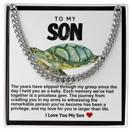 Son Cuban Chain Necklace- Sea Turtle