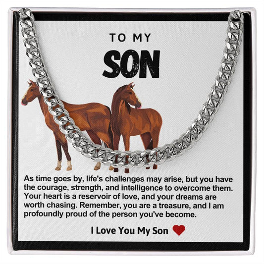 Son Cuban Chain Necklace- Horse