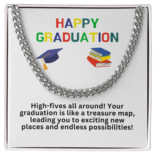 Happy Graduation Cuban Link Necklace