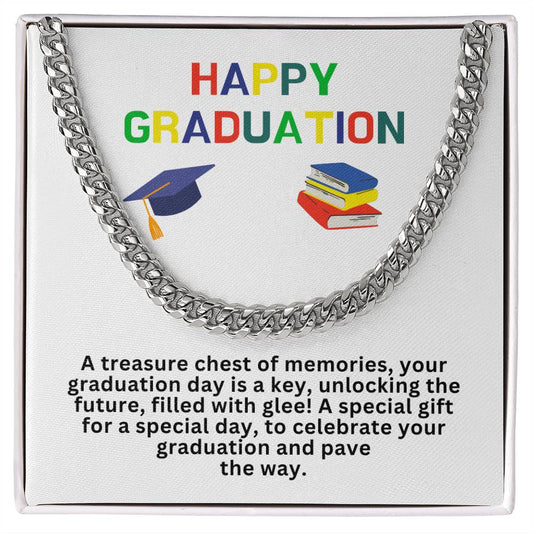 Happy Graduation Cuban Link Necklace