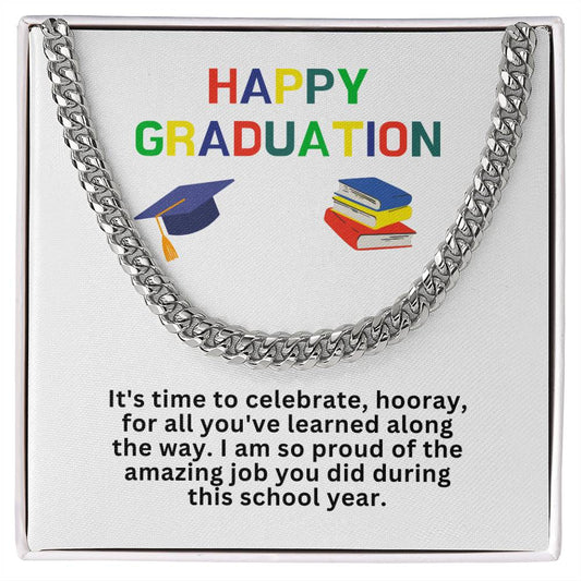 Happy Graduation Cuban Link Necklace