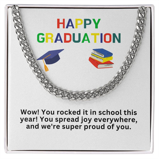 Happy Graduation Cuban Link Necklace