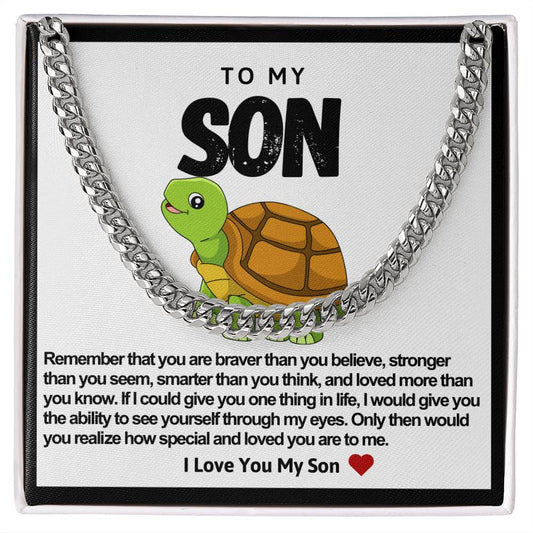 Son Cuban Chain Necklace- Turtle