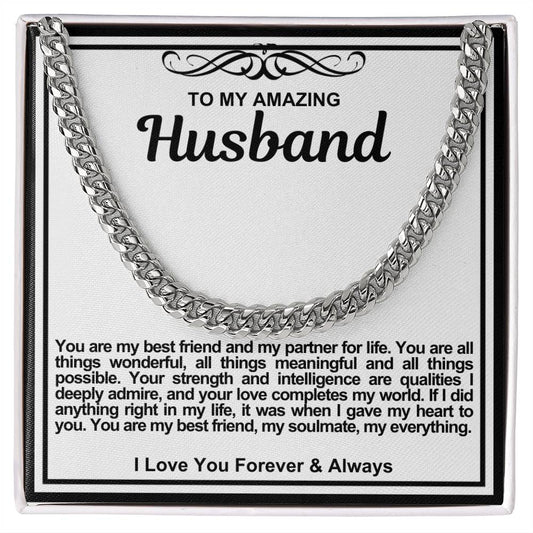 Husband Cuban Link Chain Necklace