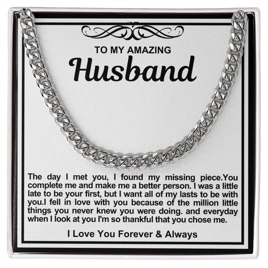 Husband Cuban Link Chain Necklace