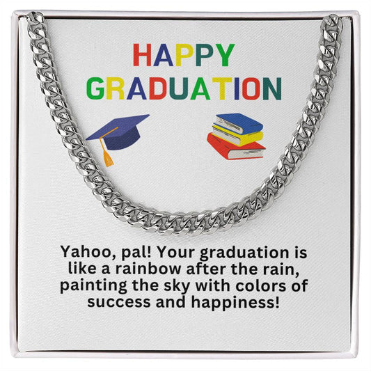 12 Happy Graduation Cuban Link Necklace