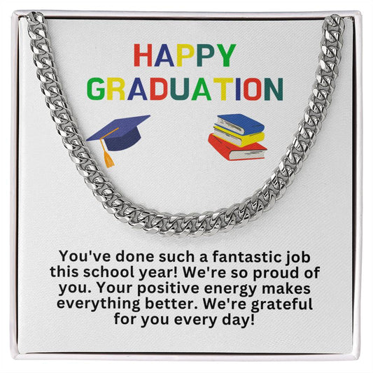 Happy Graduation Cuban Link Necklace