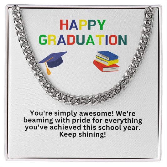 Happy Graduation Cuban Link Necklace