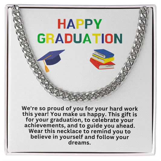 Happy Graduation Cuban Link Necklace