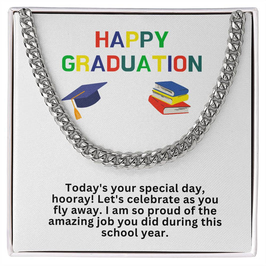 Happy Graduation Cuban Link Necklace