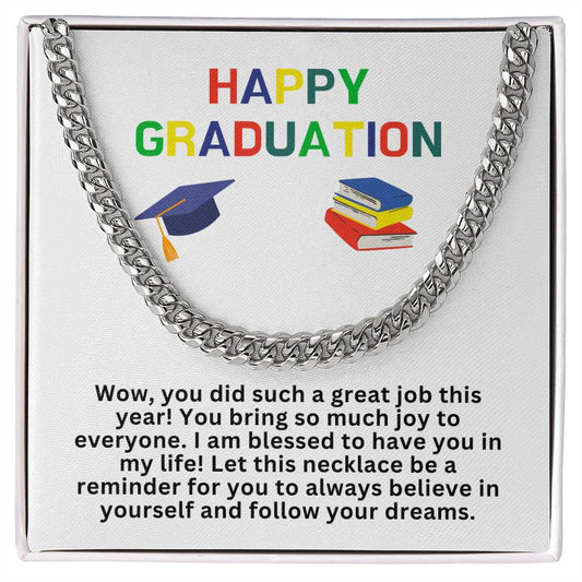 Happy Graduation Cuban Link Necklace