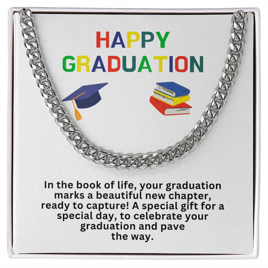 Happy Graduation Cuban Link Necklace