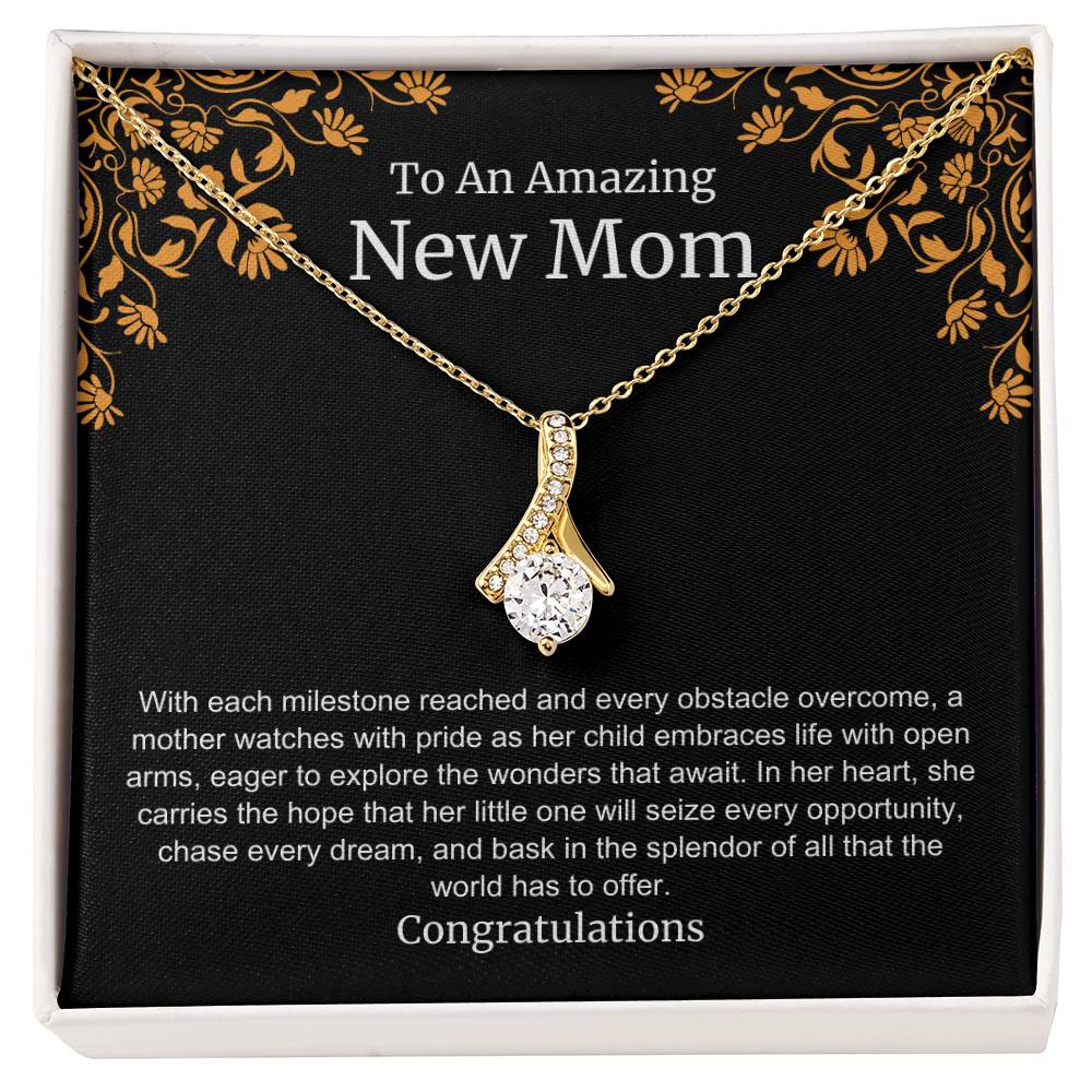 To An Amazing New Mom Alluring Beauty Necklace