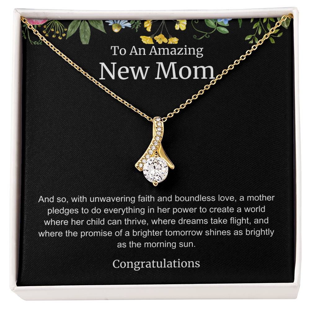 To An Amazing New Mom Alluring Beauty Necklace