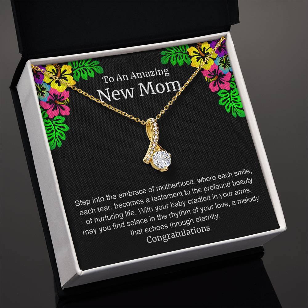 To An Amazing New Mom Alluring Beauty Necklace