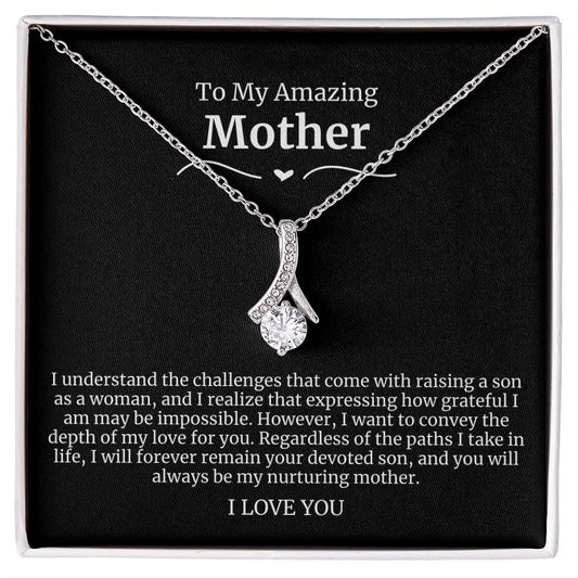 To My Amazing Mother Alluring Beauty Necklace